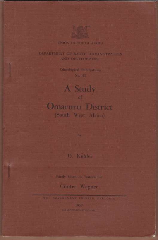 STUDY OF OMARURU DISTRICT - KOHLER,O