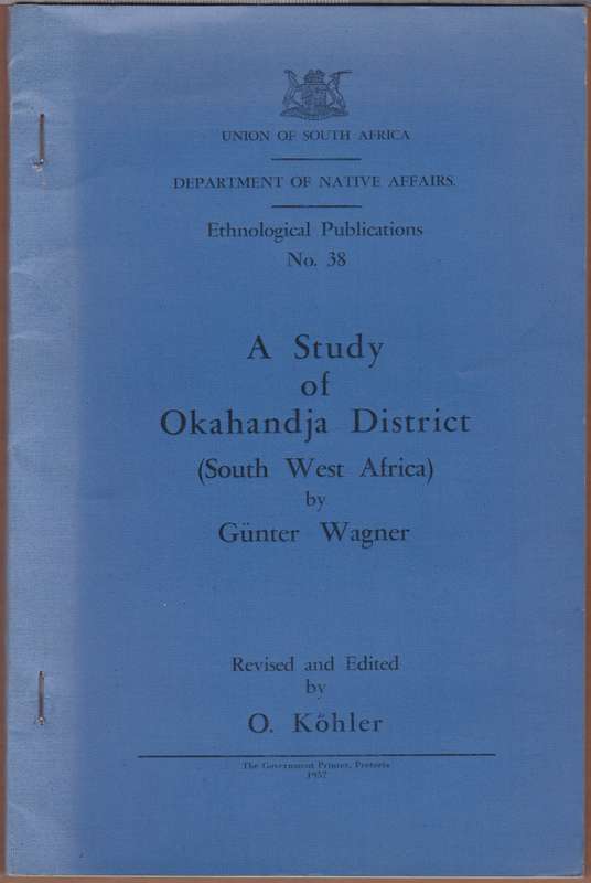 STUDY OF OKAHANDJA DISTRICT - KOHLER,O