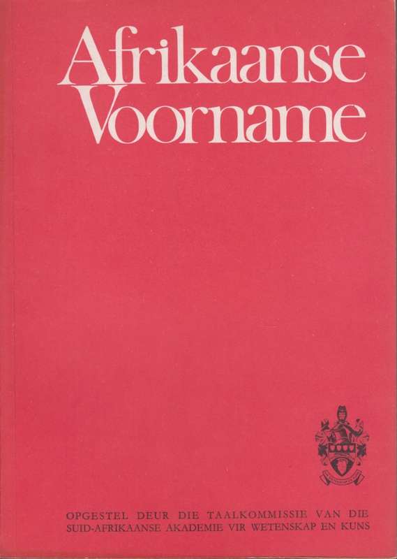 Afrikaanse Voorname - Taalkommissie van die SA Aka