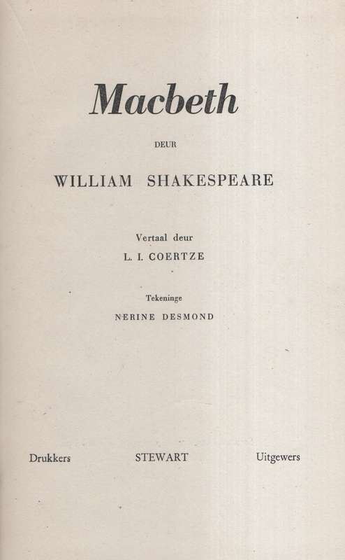 Macbeth - Shakespeare, W.; Coertze, L.