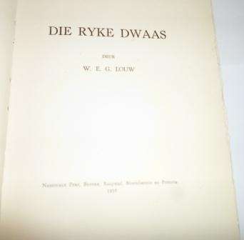 RYKE DWAAS SPESIALE UITG - LOUW,W