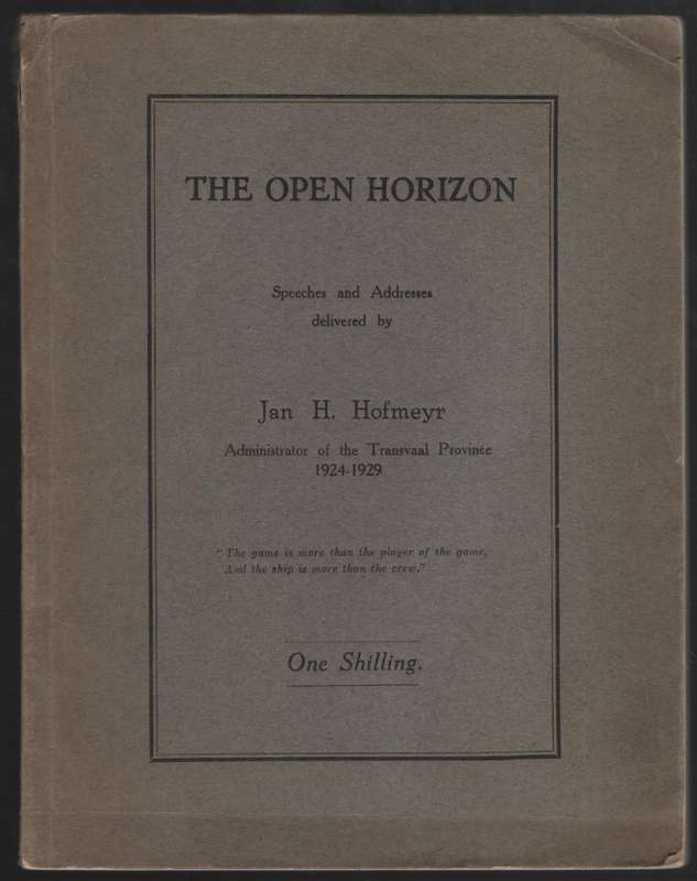 The Open Horizon - Hofmeyr, Jan H.