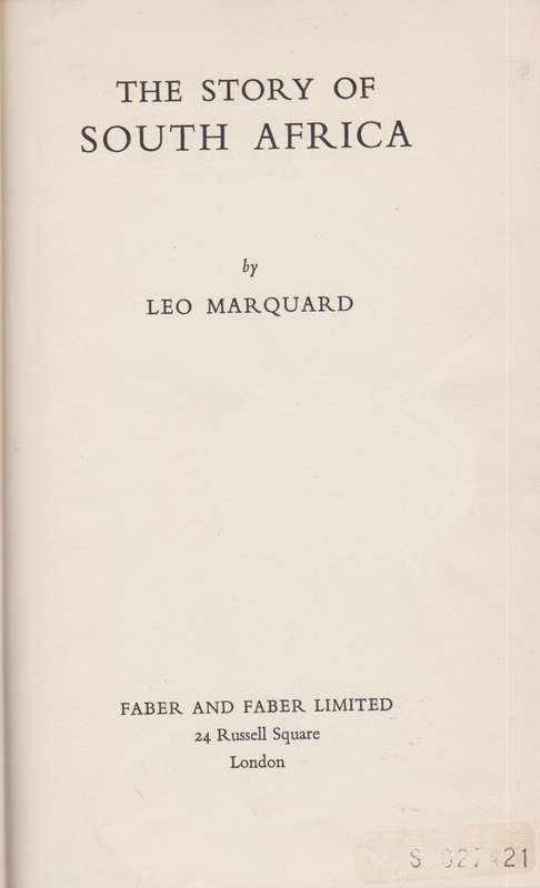 The Story of South Africa - Marquard, Leo