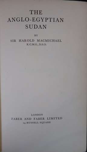 ANGLO EGYPTIAN SUDAN - MACMICHAEL,H