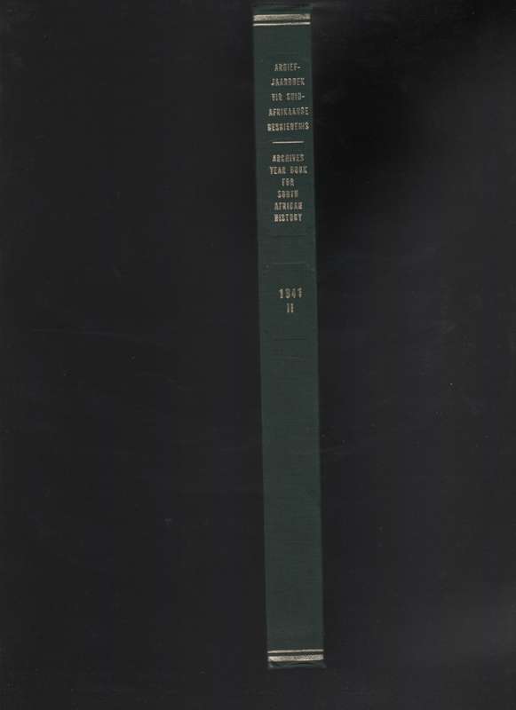 Argief-Jaarboek vir Suid-Afrikaanse Geskiedenis 1941 Deel 2 / Archiv - Wichmann, F. A. F.