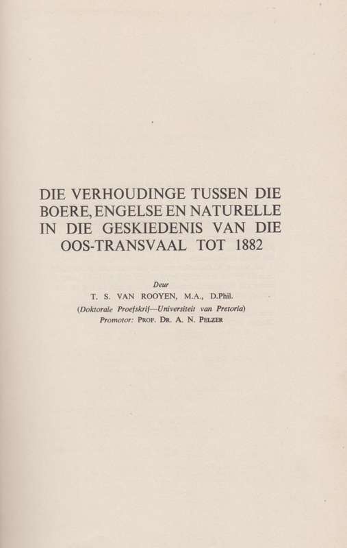 Argief-Jaarboek vir Suid-Afrikaanse Geskiedenis 1951 Deel 1 / Archiv - Van Rooyen, T. S.
