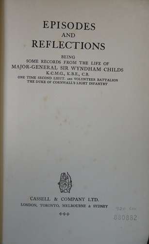 EPISODES & RECOLLECTIONS - CHILDS,W