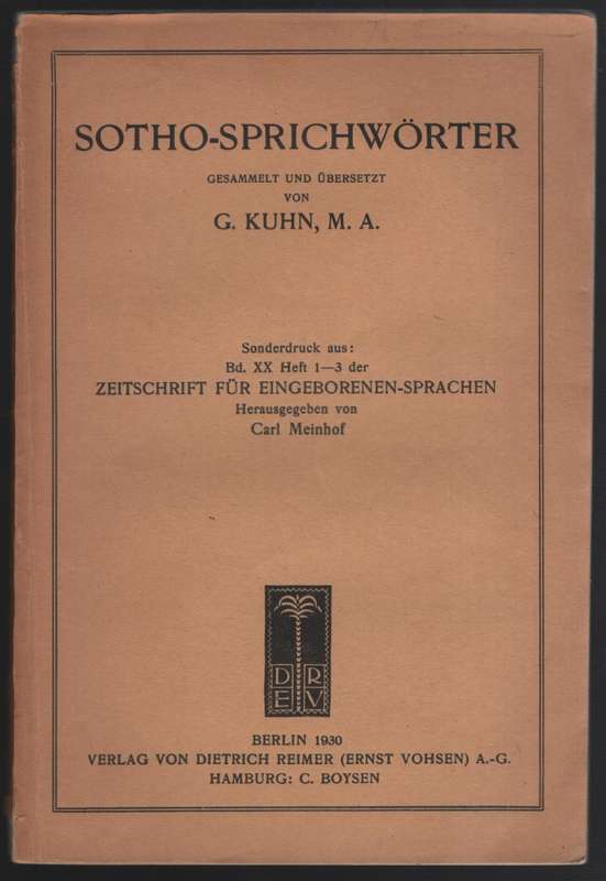 Sotho-SprichwÃ¶rter - Kuhn, G.