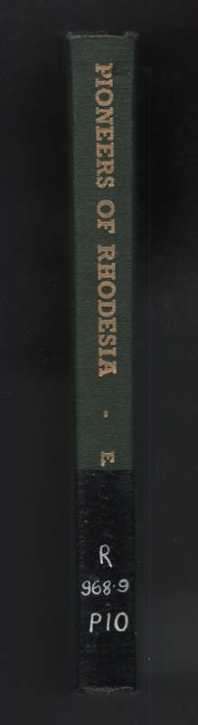 Pioneers of Rhodesia - Tabler, Edward C.