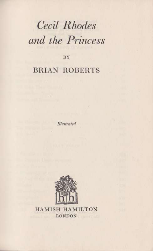 Cecil Rhodes and the Princess - Roberts, Brian