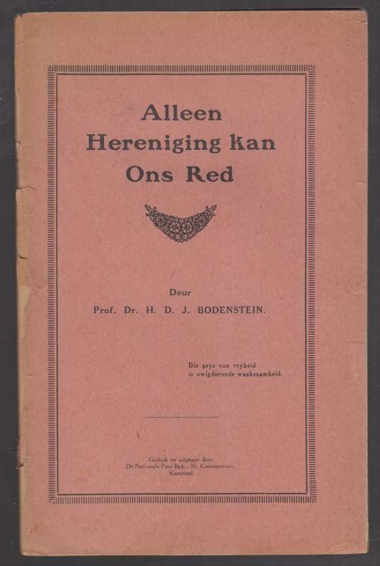 Alleen Hereniging kan Ons Red - Bodenstein, H. D. J.