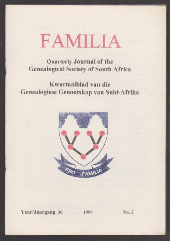 Familia Volume 36 1999 No. 3 - Du Preez, Thys (ed)