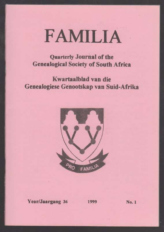 Familia Volume 36 1999 No. 1 - Du Preez, Thys (ed)