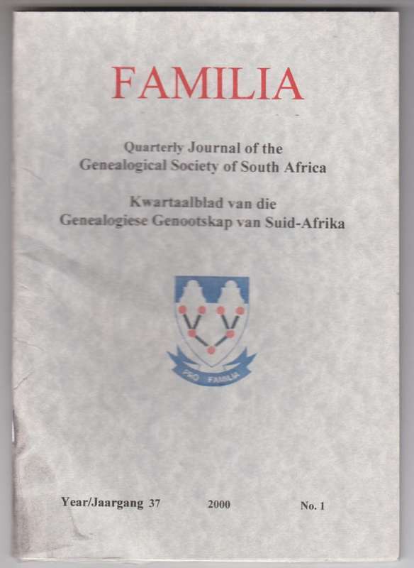 Familia Volume 37 2000 No. 1 - Du Preez, Thys (ed)
