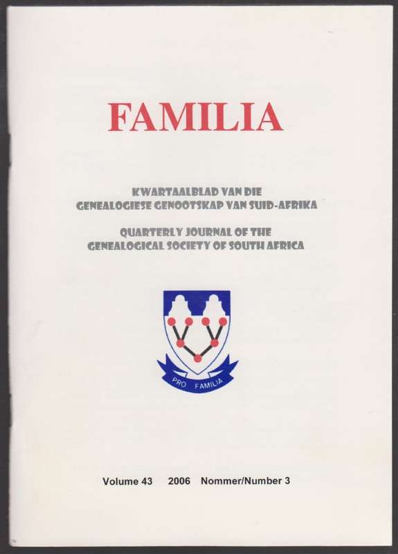 Familia Volume 43 2006 No. 3 - Ford, Richard Y. (ed)