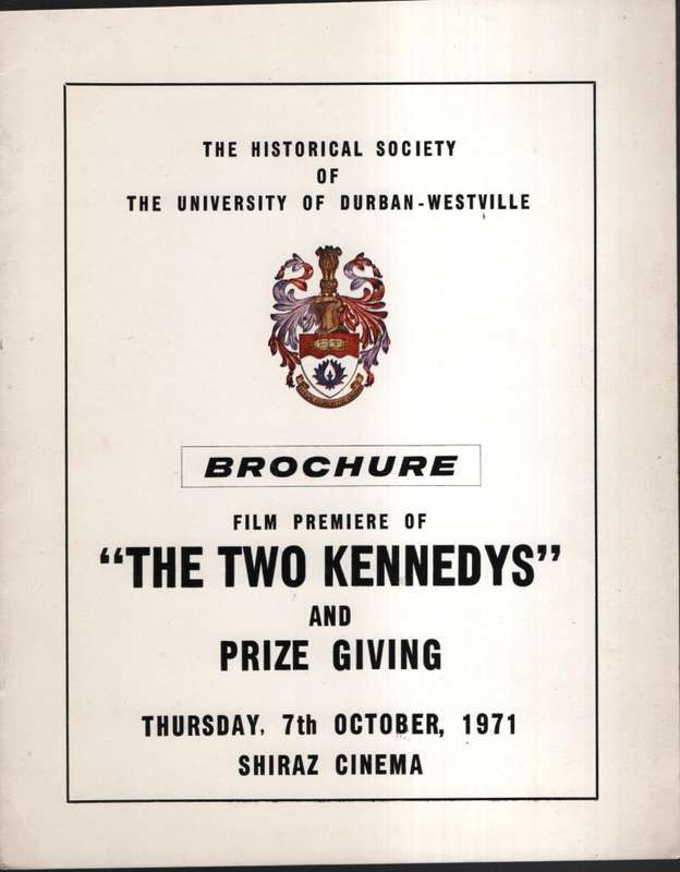 Film Premiere of The Two Kennedys, and Prize Giving, Thursday, 7th O - Historical Society
