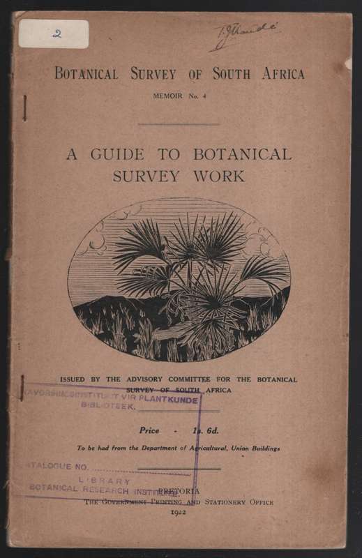 A Guide to Botanical Survey Work. Botanical Survey of South Africa M - Evans, I. B. Pole; et al