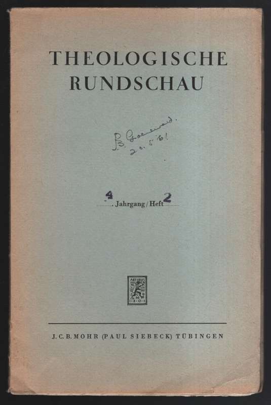 Theologische Rundschau. Jahrgang 4, Heft 2 - Periodical