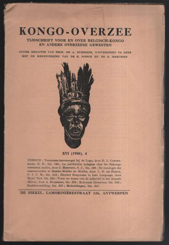 Kongo-Overzee. Tijdschrift voor en over Belgisch-Kongo en andere ove - Burssens, A. (editior)