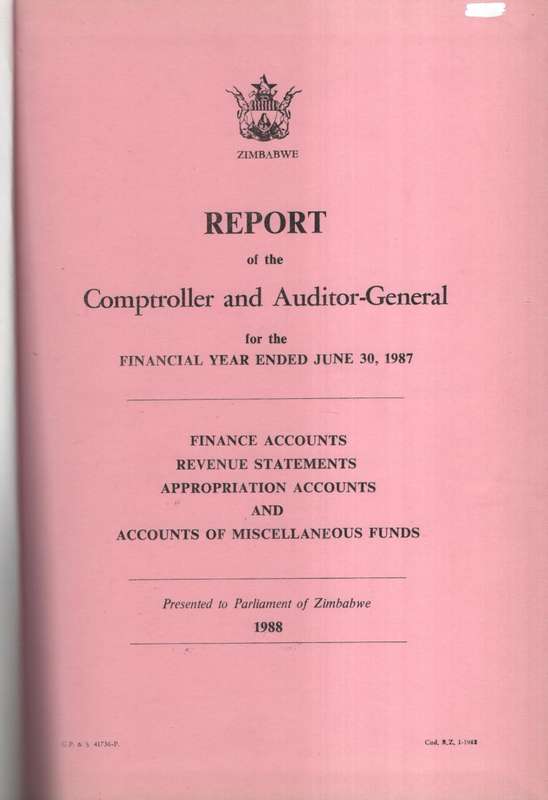 Report of the Comptroller of the Auditor-General for the Financial Y - Harid, E. A.