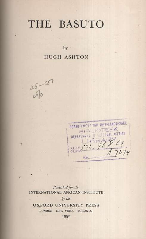 The Basuto - Ashton, Hugh