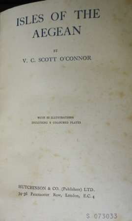 ISLES OF THE AEGEAN - OCONNOR