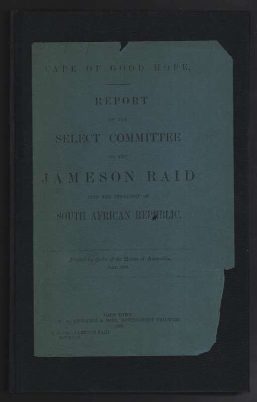 REPORT OF SC ON THE JAMESON RAID - ANON