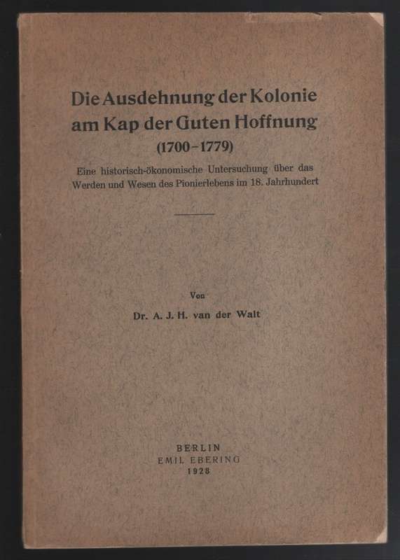 AUSDEHNUNG DER KOLONIE AM KAP DER GUTEN - VANDERWALT,AJH