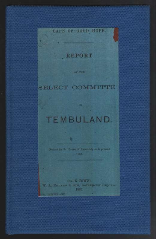 REPORT OF THE SELECT COMMITTEE TEMBULAND - ANON