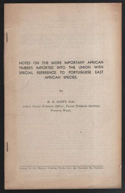NOTES ON THE MORE IMPORTANS AFRICAN - SCOTT,MH