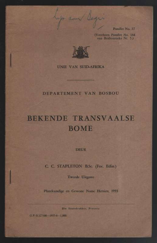 BEKENDE TRANSVAALSE BOME - STAPLETON,CC