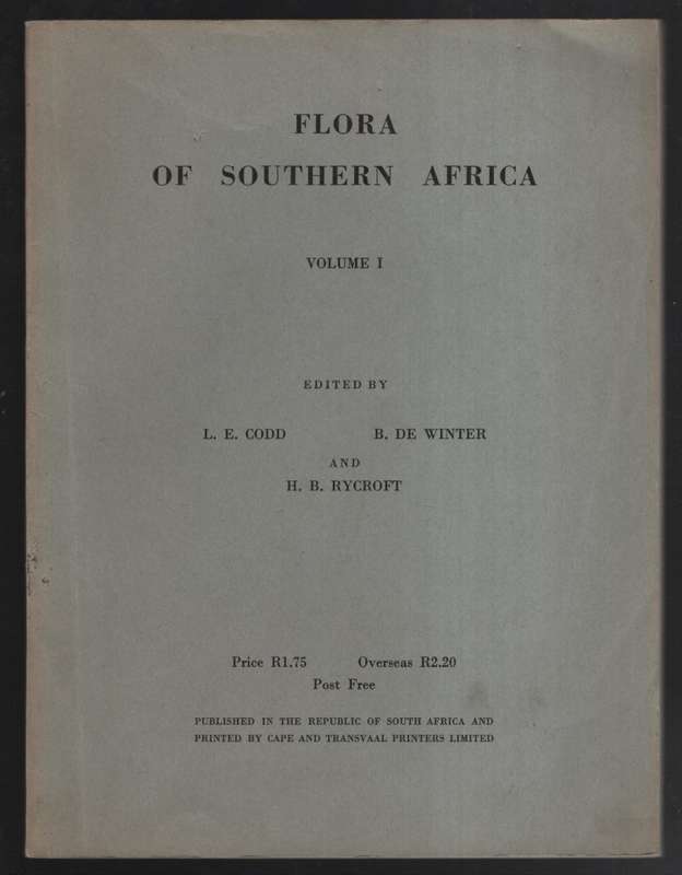 Flora of Southern Africa which deals with the Territories of the Rep - Codd, L. E. (ed); De Winter,