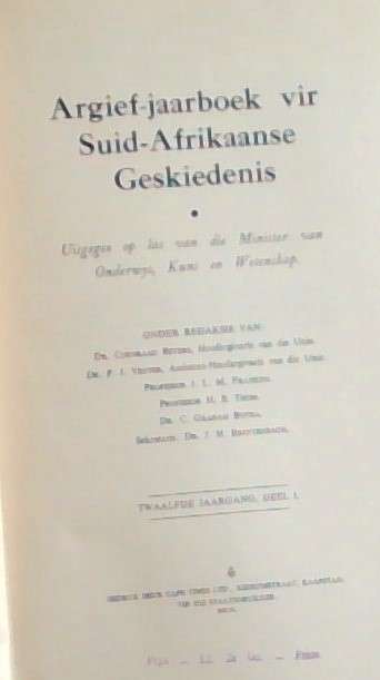 Argief-Jaarboek vir Suid-Afrikaanse Geskiedenis 1939 Deel 1 / Archiv - Cory, Geo E.