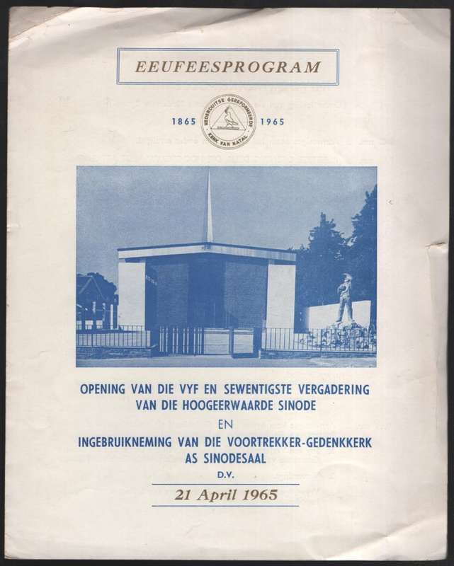 Eeufeesprogram: Opening van die 75ste Vergadering van die Hoogeerwaa - ANON