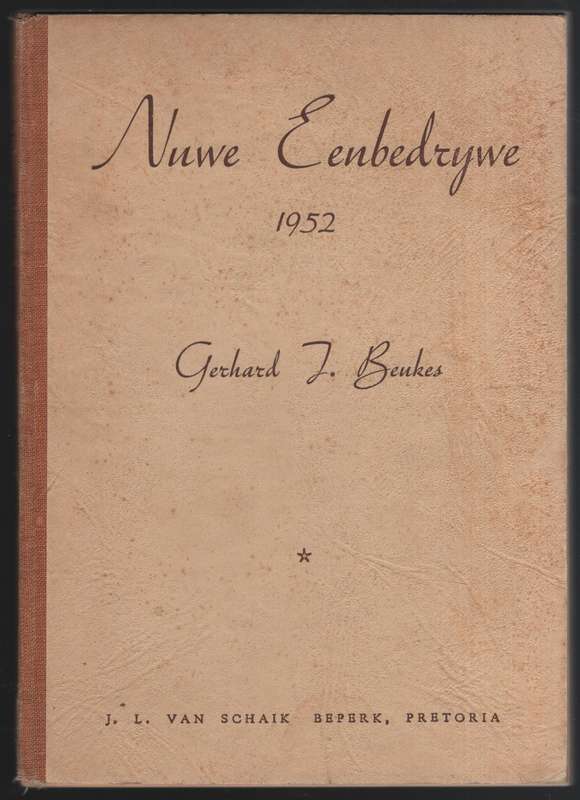 Nuwe Eenbedrywe 1952 - Beukes, Gerhard J.