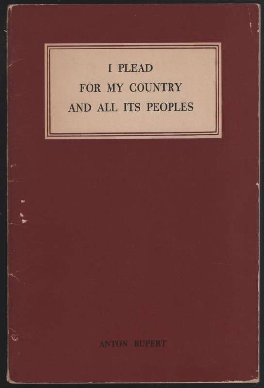 I Plead for My Country and All Its Peoples - Rupert, Anton