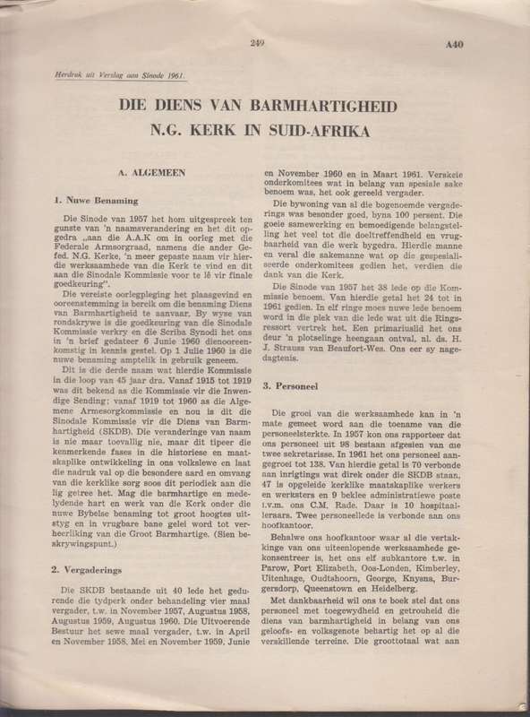 Die Diens van Barmhartigheid N.G. Kerk in Suid-Afrika - N.G. Kerk