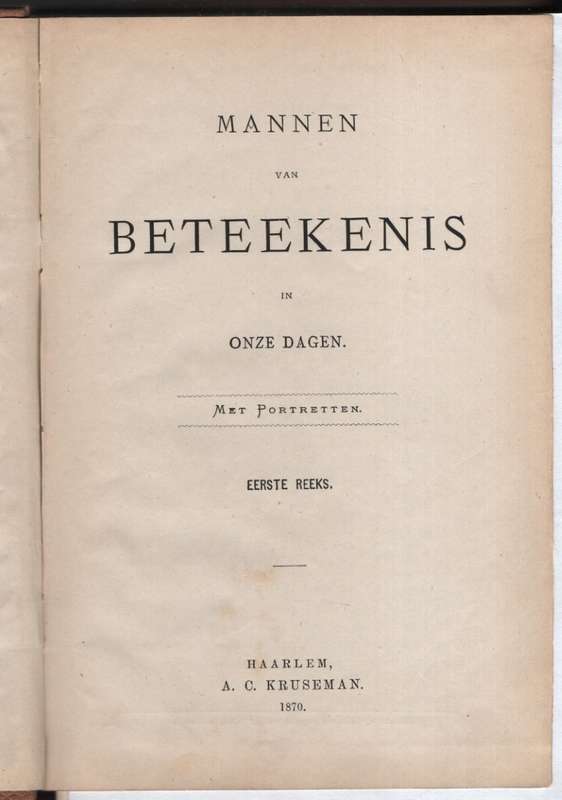 Mannen van Betekenis in Onze Dagen - Anon