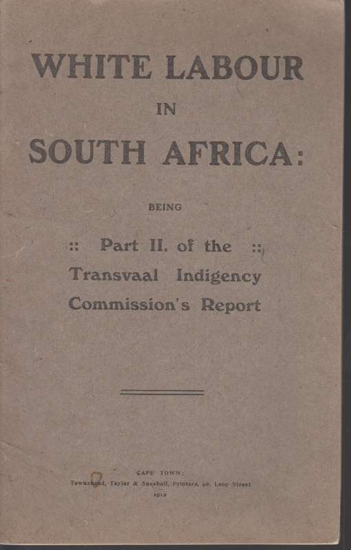 WHITE LABOUR IN SOUTH AFRICA - COMMISSION
