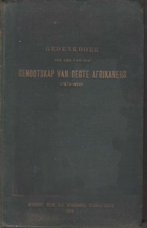 Gedenkboek ter ere van die genootskap van regte afrikaans - S.. Du Toit