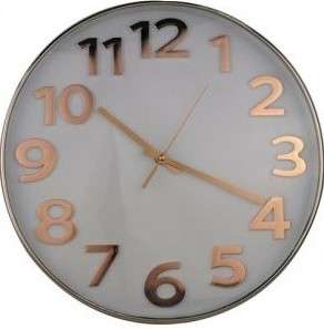 Casey Wall Clock Rose Gold Outer Rim With Rose Gold Details