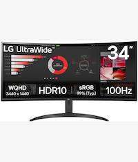LG UltraWide 34 Inch 34WR50QK-B Curved Monitor