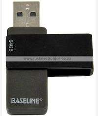 Baseline 64GB USB 2.0 Swivel Memory Stick
