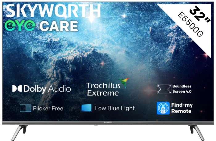Skyworth 32 inch HD Google Android TV - Max resolution 1366 x 768px 60Hz refresh rate1200:1 contr...