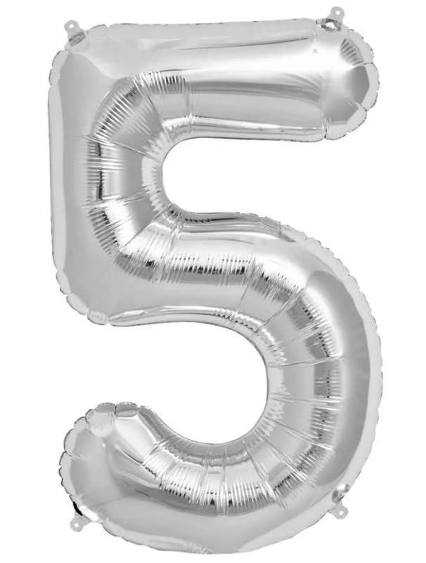 Casey 102cm Silver Balloon Number.5