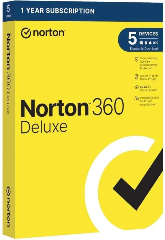 Norton 360 Deluxe provides advanced protection for up to five devices safeguarding against viruse...
