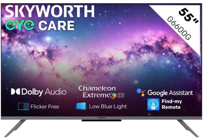 Skyworth 55 inch G6600G Series UHD Smart Google TV - 3840 x 2160 Resolution 60Hz Refresh Rate 8ms...