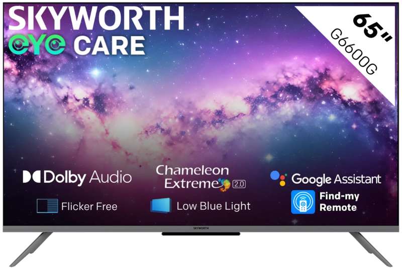 Skyworth 65 Inch UHD Google LED TV - Max resolution 3840 x 2160px 60Hz refresh rate 5000:1 contra...