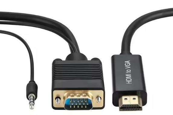 Unique 0.75m HDMI Male to VGA Female Video Adapter Cable with Audio Cable - allows you to connect...