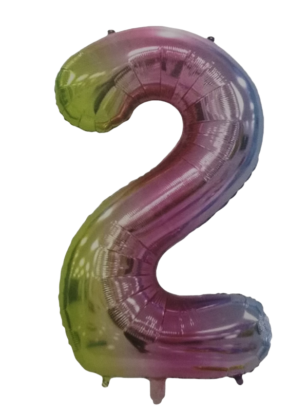 Casey 102cm Rainbow Balloon Number 2 -